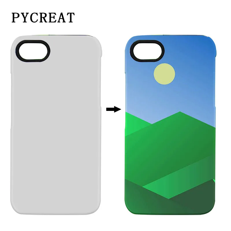 Сублимационный чехол 2 в 1 для iPhone 8 7 из ТПУ поликарбонат гибридный 3D