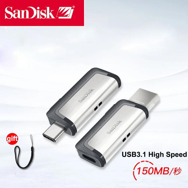 SanDisk USB 3,1 флеш-накопитель 256 ГБ флеш-накопитель animado экстремально высокая скорость Тип C OTG флеш-накопитель для смартфонов и компьютеров usb ключ