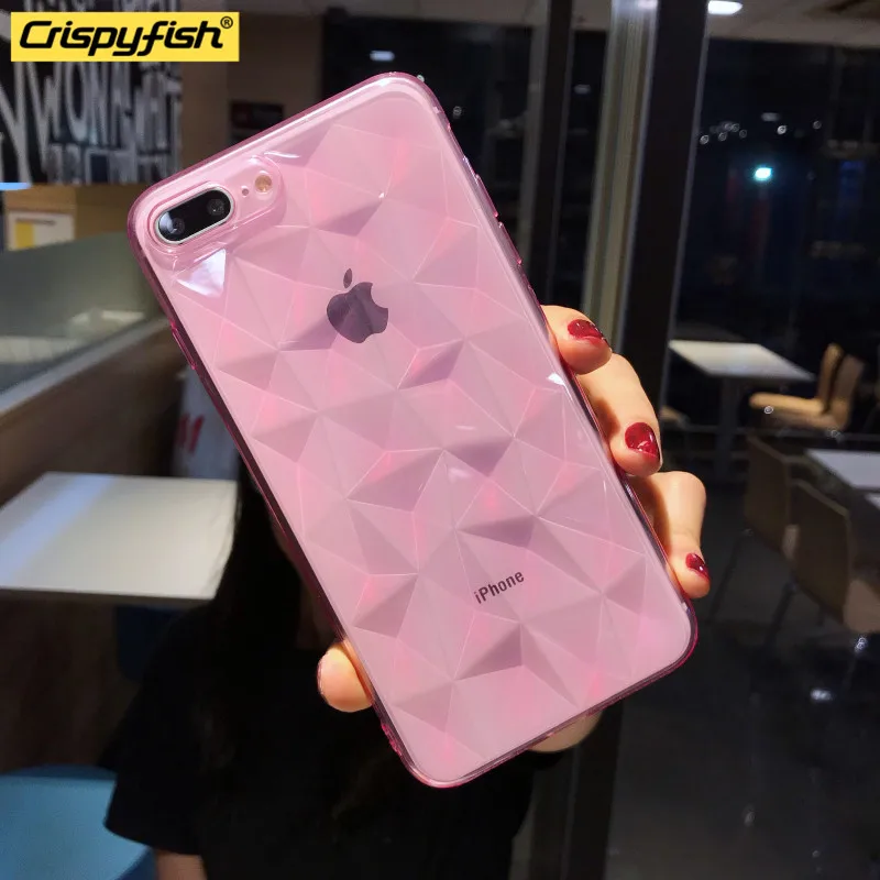 Crispyfish Роскошный Блестящий Бриллиант чехол для телефона для iPhone 6 6s 7 8 plus X Xs XR Xs Max Прозрачный Мягкий ТПУ силиконовый чехол