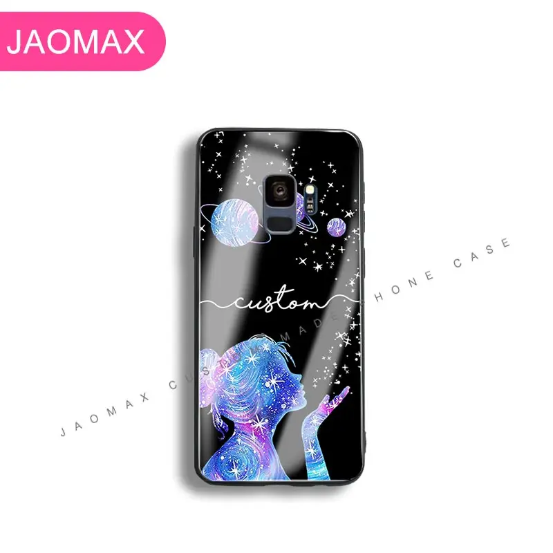 Tempered Glass Jaomax мягкий черный ТПУ Стекло пользовательские планета, звезда чехол для телефона для samsung S10 плюс Lite A5 S9 S8 плюс S6 S7 край A8 Вселенной охватывает - Цвет: Tempered Glass