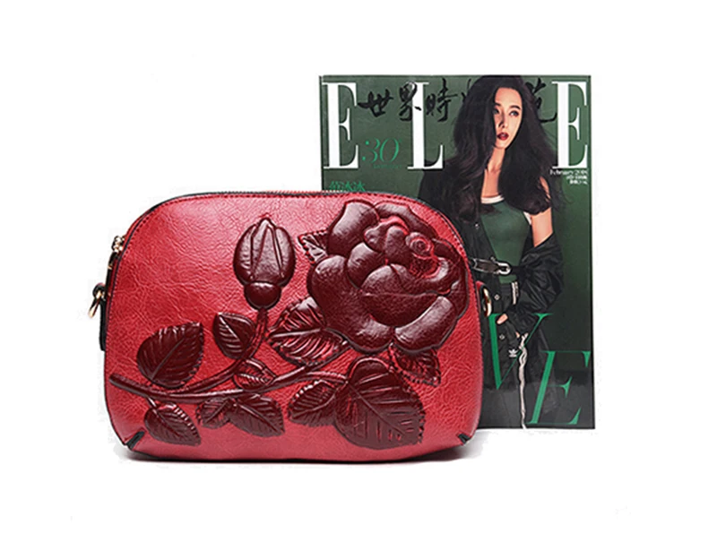 Vintage Women Printing Handbag Travel Female PU Leather Shoulder Bags Ladies INS Casual Handle Bag Large Flower Crossbody SS7304 (19)