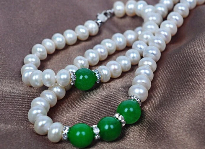 

hot sell new - shitou 00680 A set 7-8mm freshwater cultured white pearl necklace bracelets +8mm