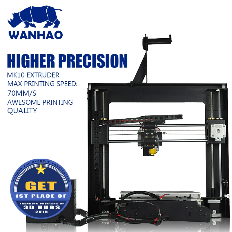 WANHAO I3 V2 1 3D mental printer in adorable price fed with 1 75mm filamen upgraded