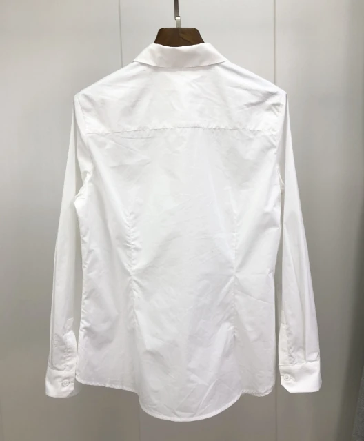 Хлопковая женская рубашка, блузка на осень высокое качество с длинным рукавом однотонные БЕЛЫЕ РУБАШКИ тонкий женский Повседневное женские топы