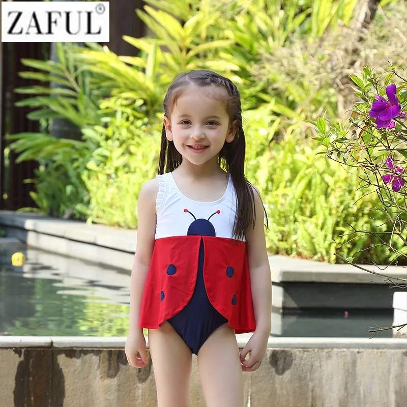 ZAFUL Summer Cute Girls One Piece Swimsuit Children Kids Beatles