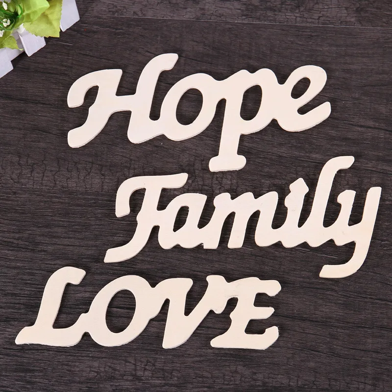 Believe Family Dreams Happy Hope Wood Sign Home Party Wedding