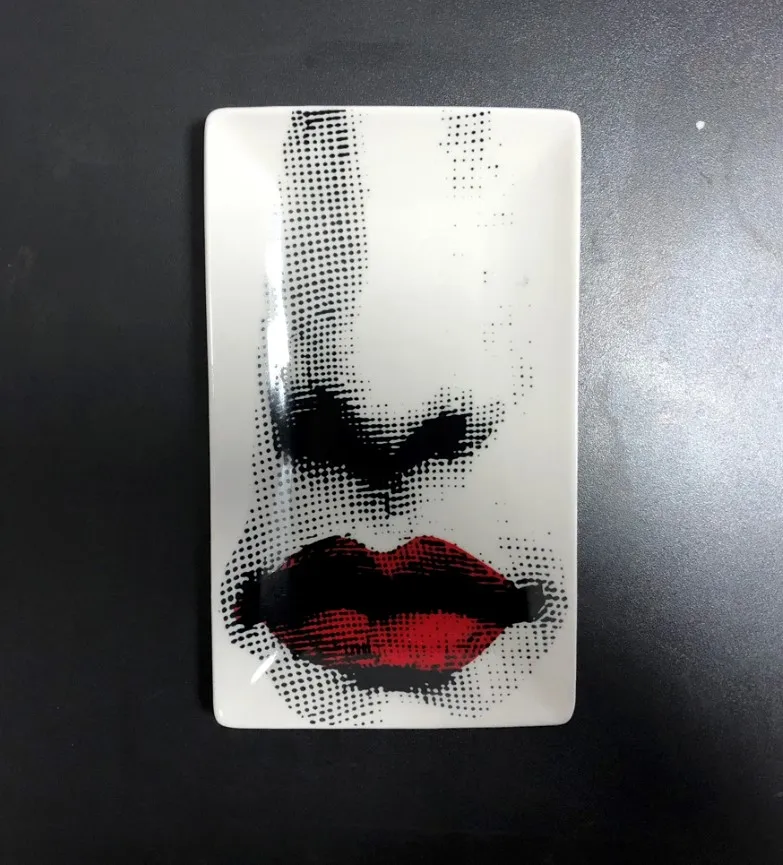 Fornasetti тарелка для хранения ювелирных изделий посуда с узорами прямоугольный поднос подсвечник банка канделябры украшение дома - Цвет: 3