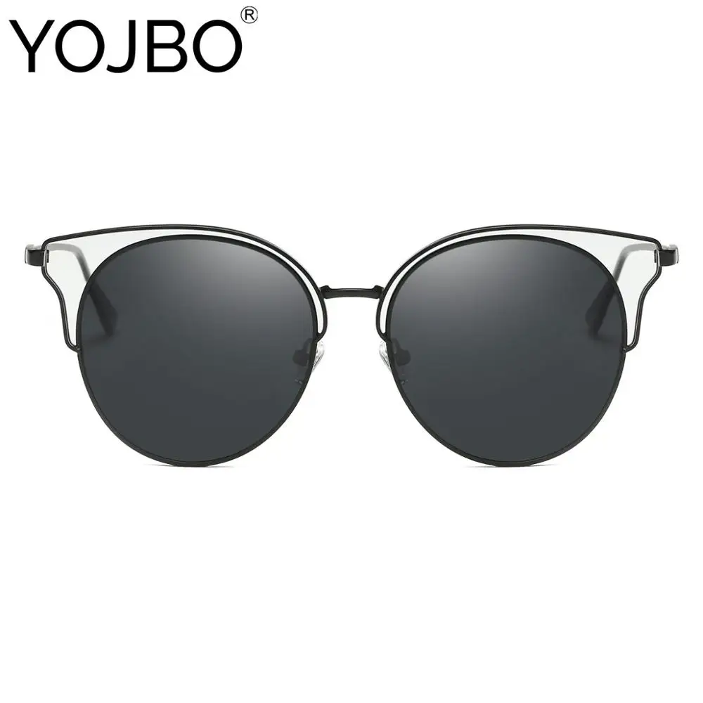 Женские зеркальные очки YOJBO Винтажные Солнцезащитные кошачий глаз с