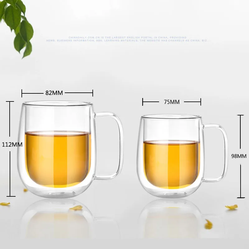 Duolvqi с двойными стенками Стеклянная кунг-фу чайная чашка ручной работы термостойкая здоровая кружка для напитков кофейная чашка изолированное прозрачное стекло