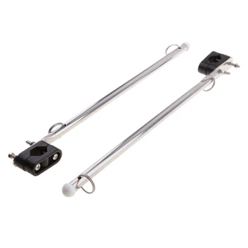 

2 Pcs Marine Stainless Steel Rail Mount Flag Pole For Boat Yacht 7/8' Rails