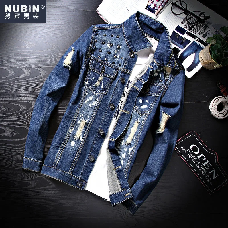 

Denim jacket men's new casual jacket men's trend hip hop jacket