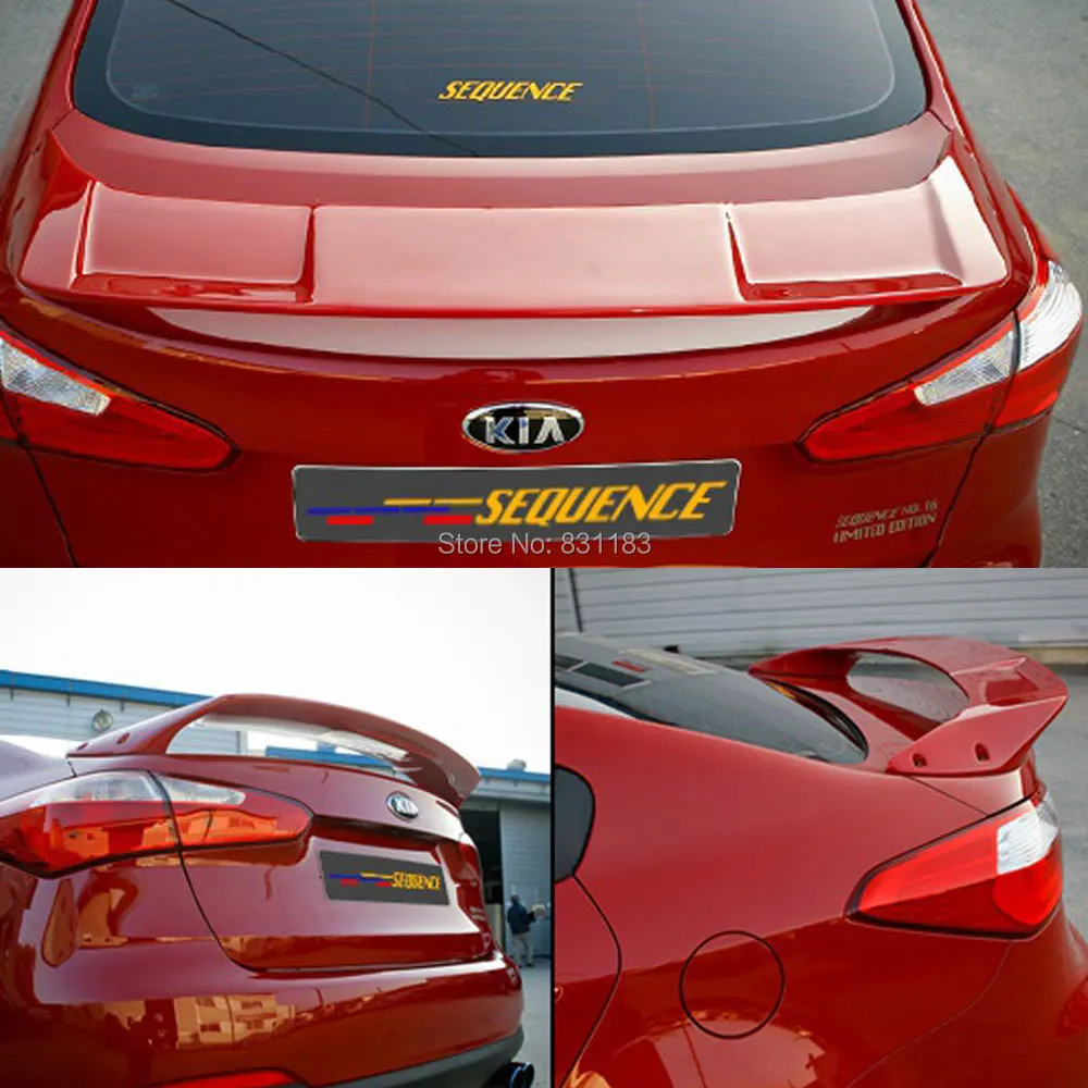 Exterior Rear Trunk SPECGT Wing Spoiler Unpainted For Kia Forte Cerato