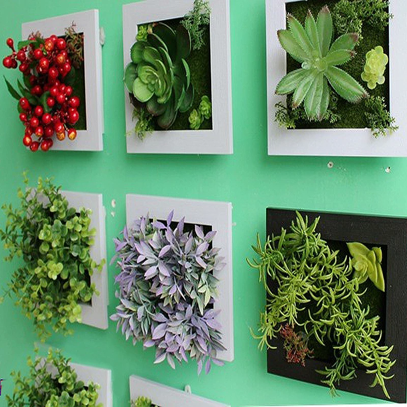 3D DIY искусственное суккулентное растение ручной работы деревянная фоторамка