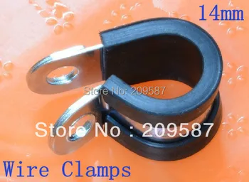 

10pcs 14mm Zinc Plated Rubber Insulated Cushinoned Cable Wire Fuel Clamps Clips