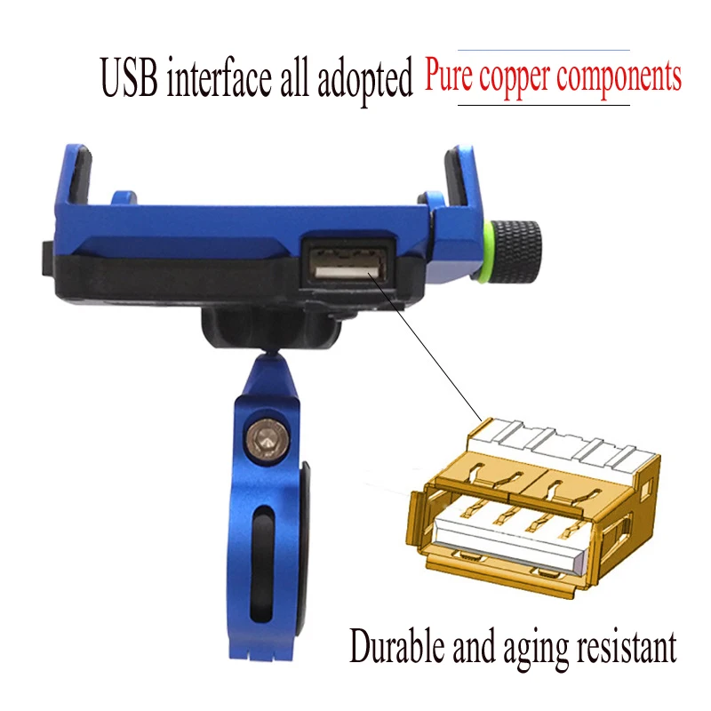 Держатель для телефона на мотоцикл, велосипед, 3,5-6,2 дюймов, для смартфона, регулируемая универсальная подставка для телефона с функцией зарядки через USB