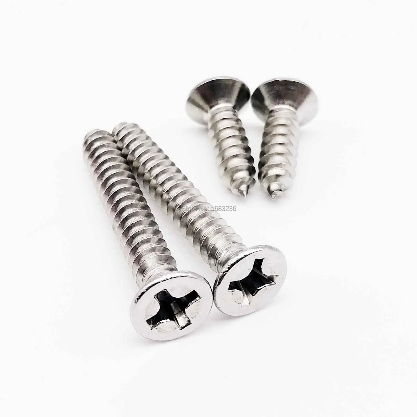 10/50pc M3.5 M3.9 M4.2 M4.8 M5.5 M6.3 304 stainless steel Cross Phillips Flat Countersunk Head Self tapping Furniture Wood Screw