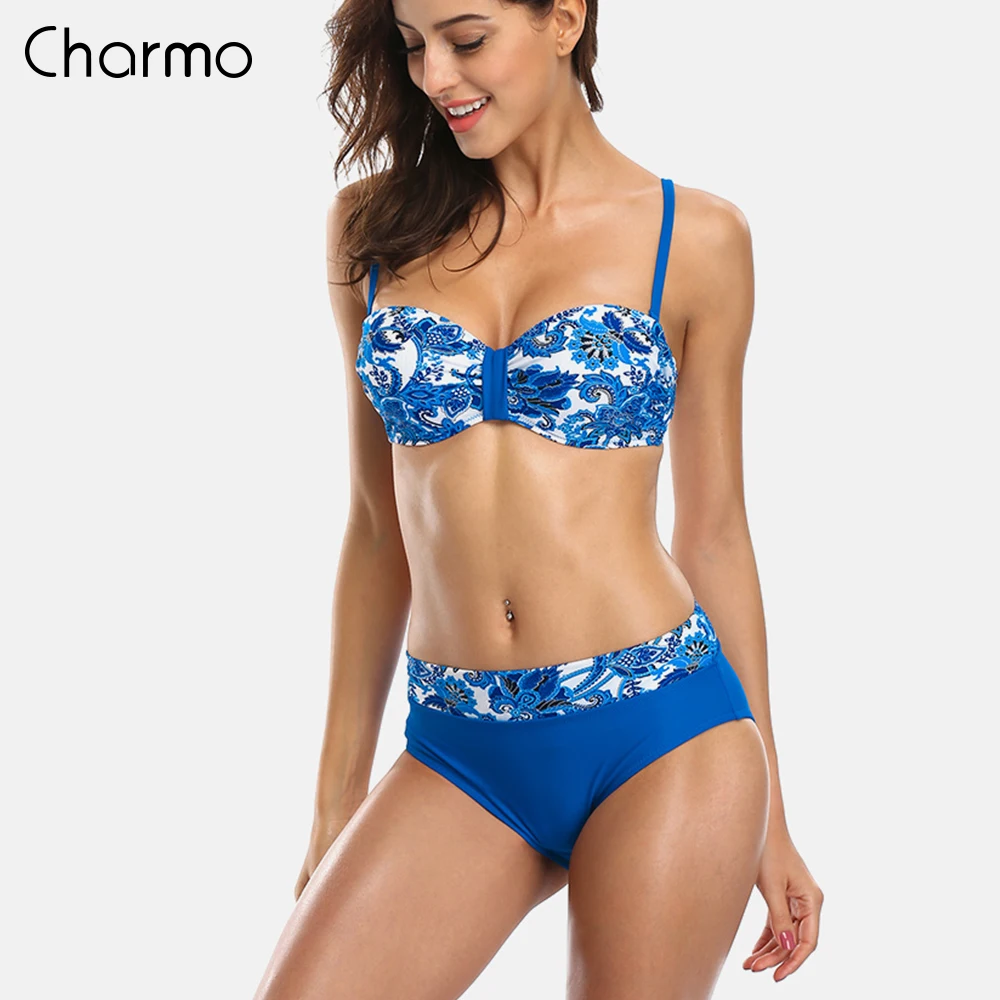 Женский комплект бикини с цветочным принтом Charmo винтажный купальник на