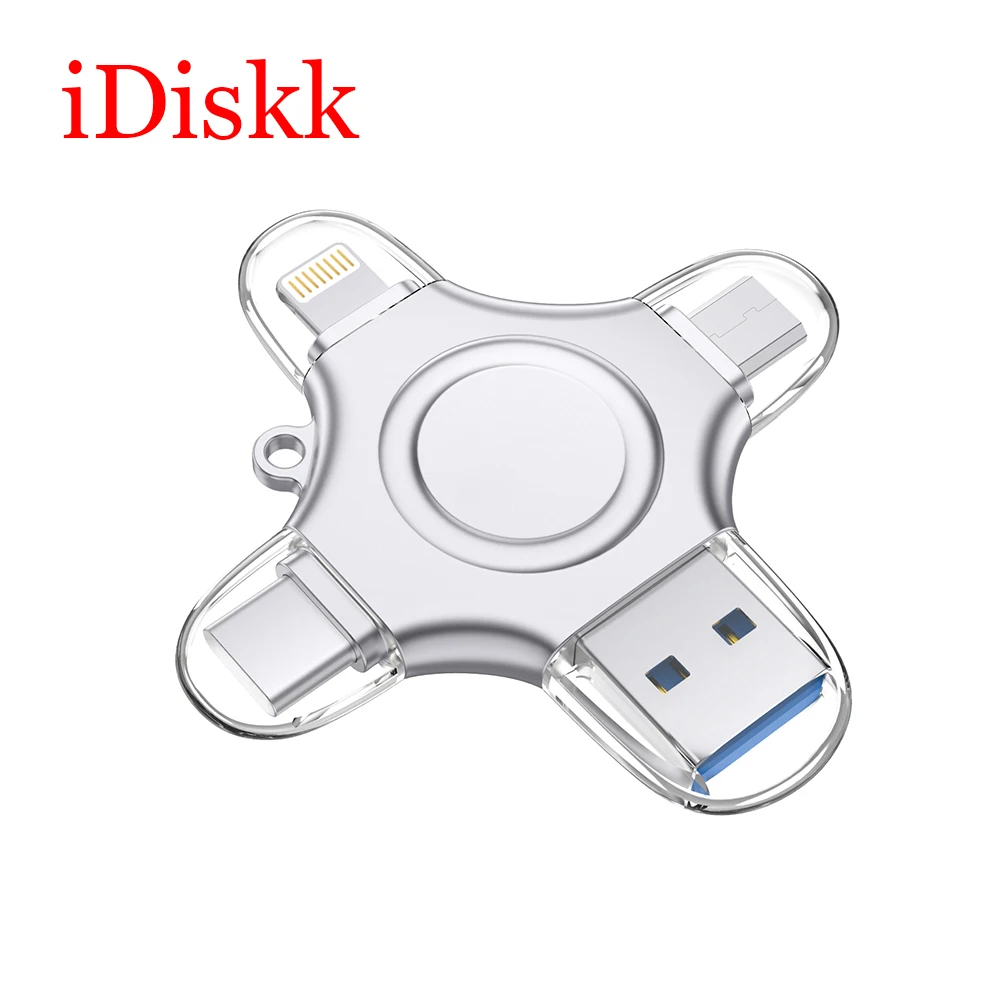 

iDiskk U018 32GB USB Flash Drive All in 1 Flash Bellek for iPhone/Computer/Type-c/Android Memory Stick High Speed OTG USB 3.0