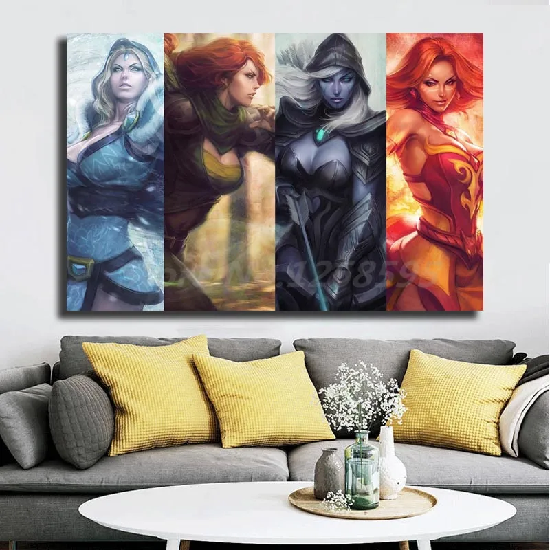 

Dota 2 Female Heroes Wallpaper Wall Art Canvas Posters Prints Painting Wall Pictures For Modern Living Room Home Decor Artwork