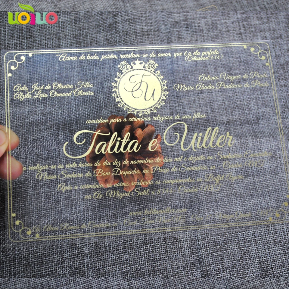 Carte D Invitation De Mariage Royale De Haute Qualite Carte Acrylique Transparente Et Luxueuse Avec Boite Aliexpress