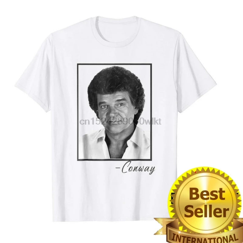 Conway Twitty Signature Country Music White T-shirt Full Size Men T shirt Conway Twitty Signature Country Music White T-shirt Full Size Men T shirt