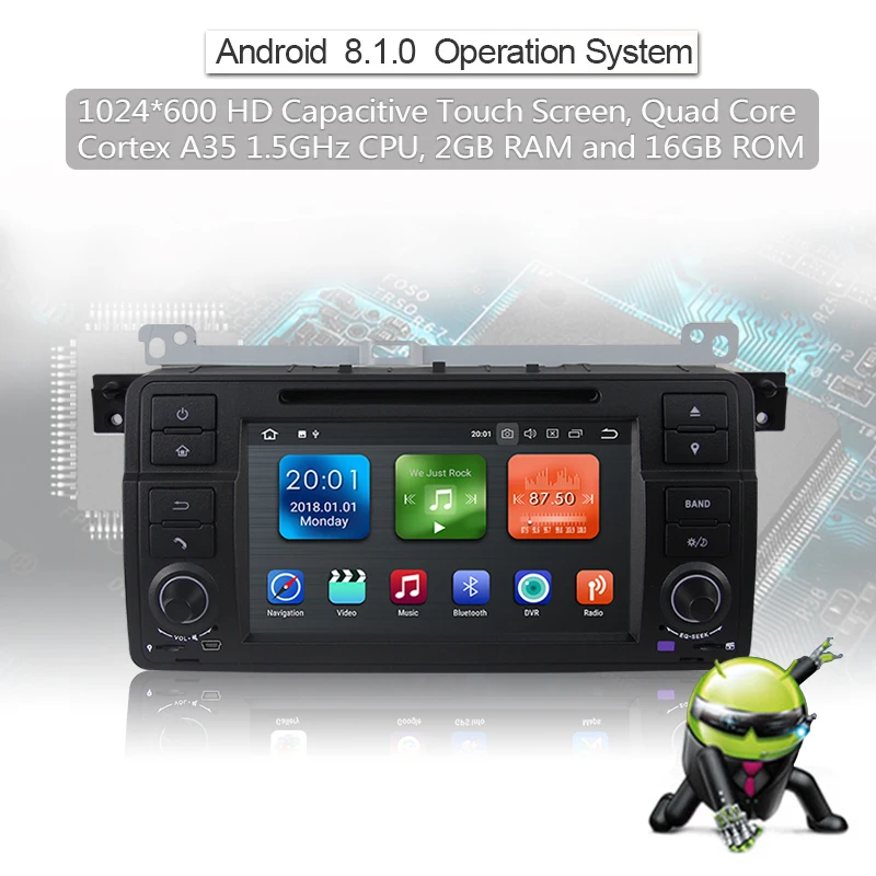 Top KSAOTU 7" DAB+ 4G Android 8.1 Car DVD Player SD GPS for BMW 3er E46 M3 Rover75 MG ZT 0