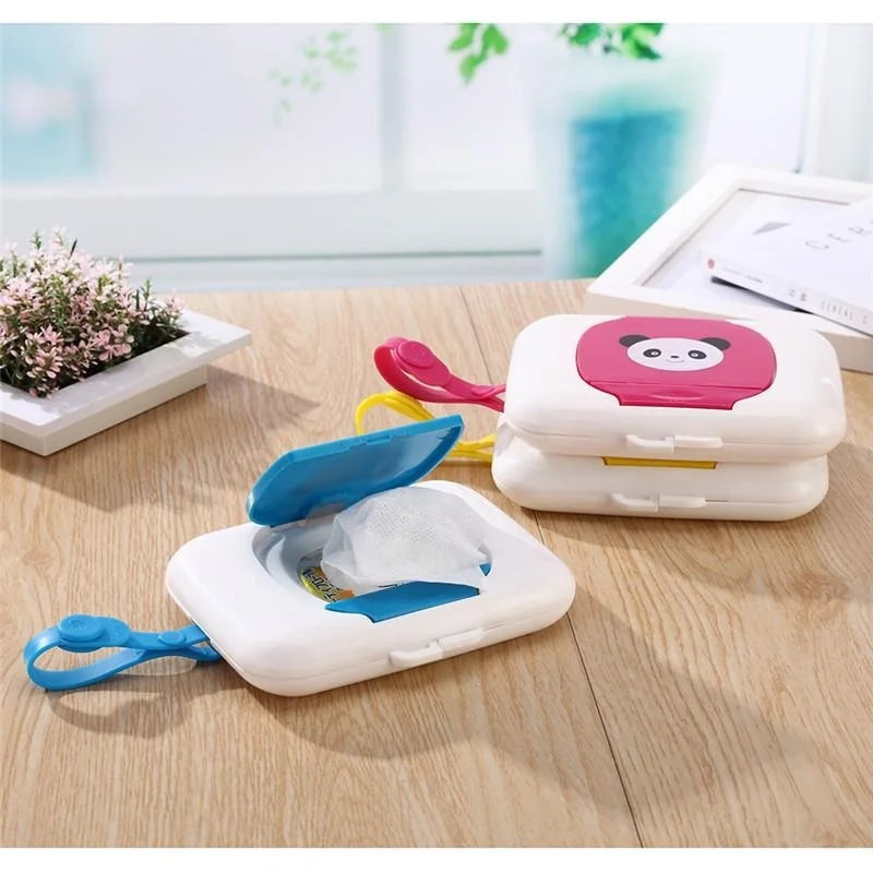 Foldable Wet Tissue Box Plastic Automatic Case Real Tissue Case Baby