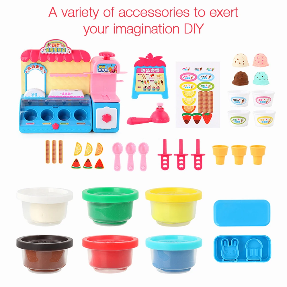 3D красочный Пластилин Мороженое магазин машина для мороженого набор детские игрушки Сделай Сам игровой домик игрушка Детские развивающие игрушки подарки