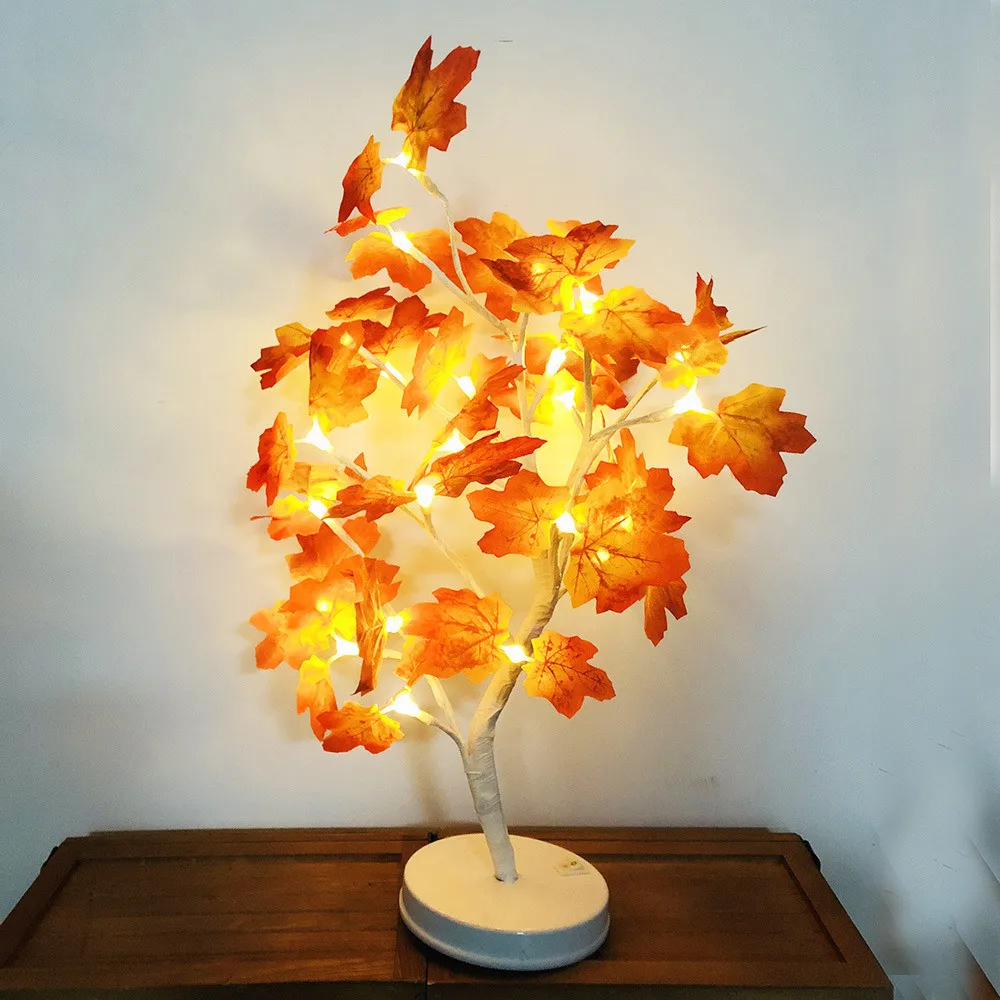 Год Творческий клен чайник в виде листка свет Blossom настольная обеденный стол декоративный бонсай дерево с 24 светодио дный LED бусины noel