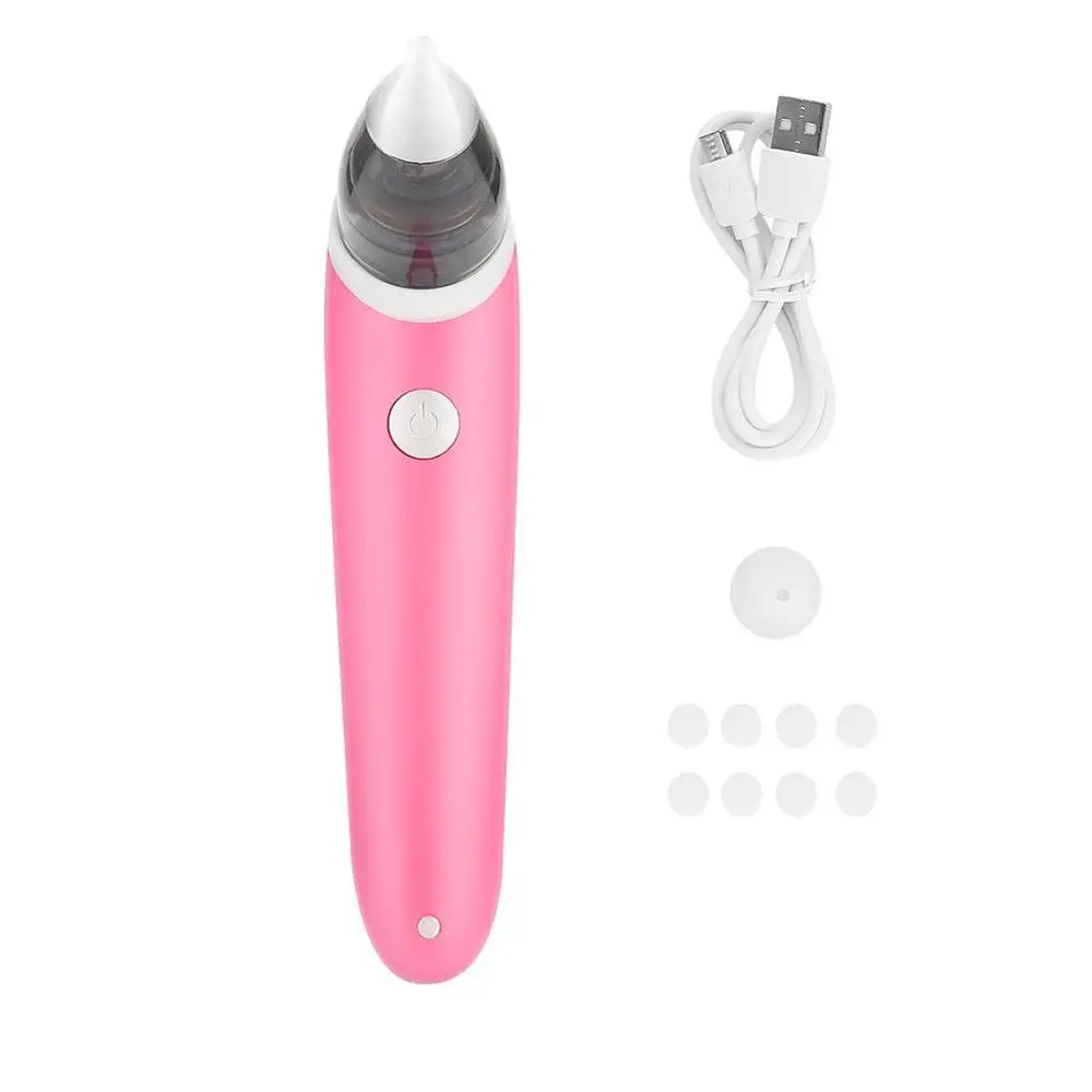 Электрический Детский носовой аспиратор, 2 цвета, новинка, очиститель носа, сопли, массажная присоска, носовая всасывающая машина, устройство для чистки носа - Цвет: Pink