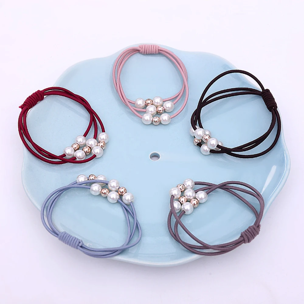 MISS ROSE 1 PC Girls Multi-Layer Pearl Hair Rope Styling Tools Solid Color Elasticity Hair Ring Hairband Hair Accessories MISS ROSE 1 PC Girls Multi-Layer Pearl Hair Rope Styling Tools Solid Color Elasticity Hair Ring Hairband Hair Accessories
