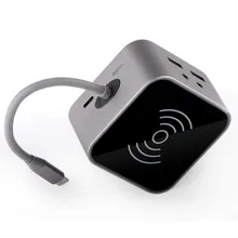 8 в 1 thunderbolt 3 адаптер usb c концентратор для iPhone беспроводной телефон зарядное устройство док-станция для macbook type c концентратор