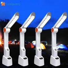 LumiParty Multifunctional Portable LED Desk Lamp Hand Cranking Solar Charging with Phone Charger FM Radio Speaker For Camping