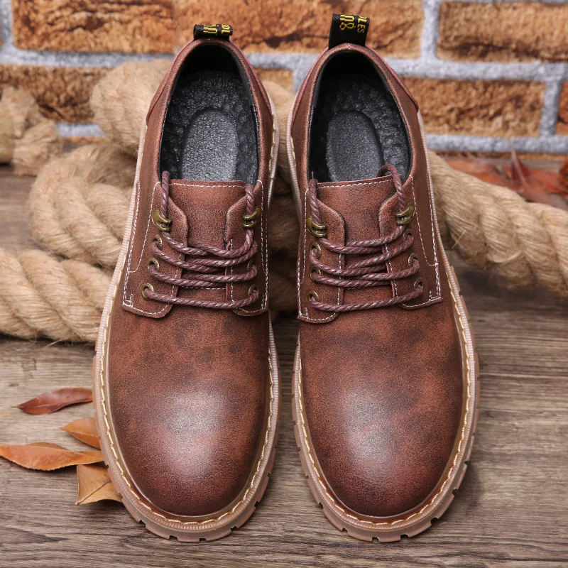 

Shoes Fashion Trend Korean British Men Shoes Spring Autumn Summer Leather Breathable Flat Business Casual Shoes Men hjm67