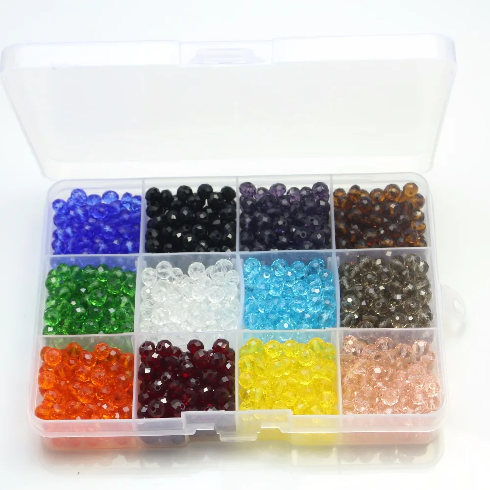 Buy Decorative Glass Bead Rondelle Boxe 6mm Faceted Crystal Round Loose Spacer