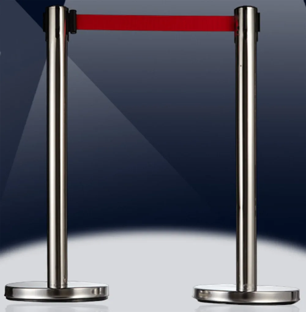 with 3M belt stainless stell railing barrier for security guard area