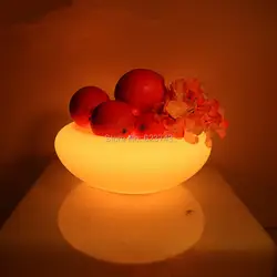 4 шт./лот Пластик аккумуляторная мигает Цвет меняется СИД фруктов поднос дистанционный пульт LED вазу с фруктами пластины для Pub партии