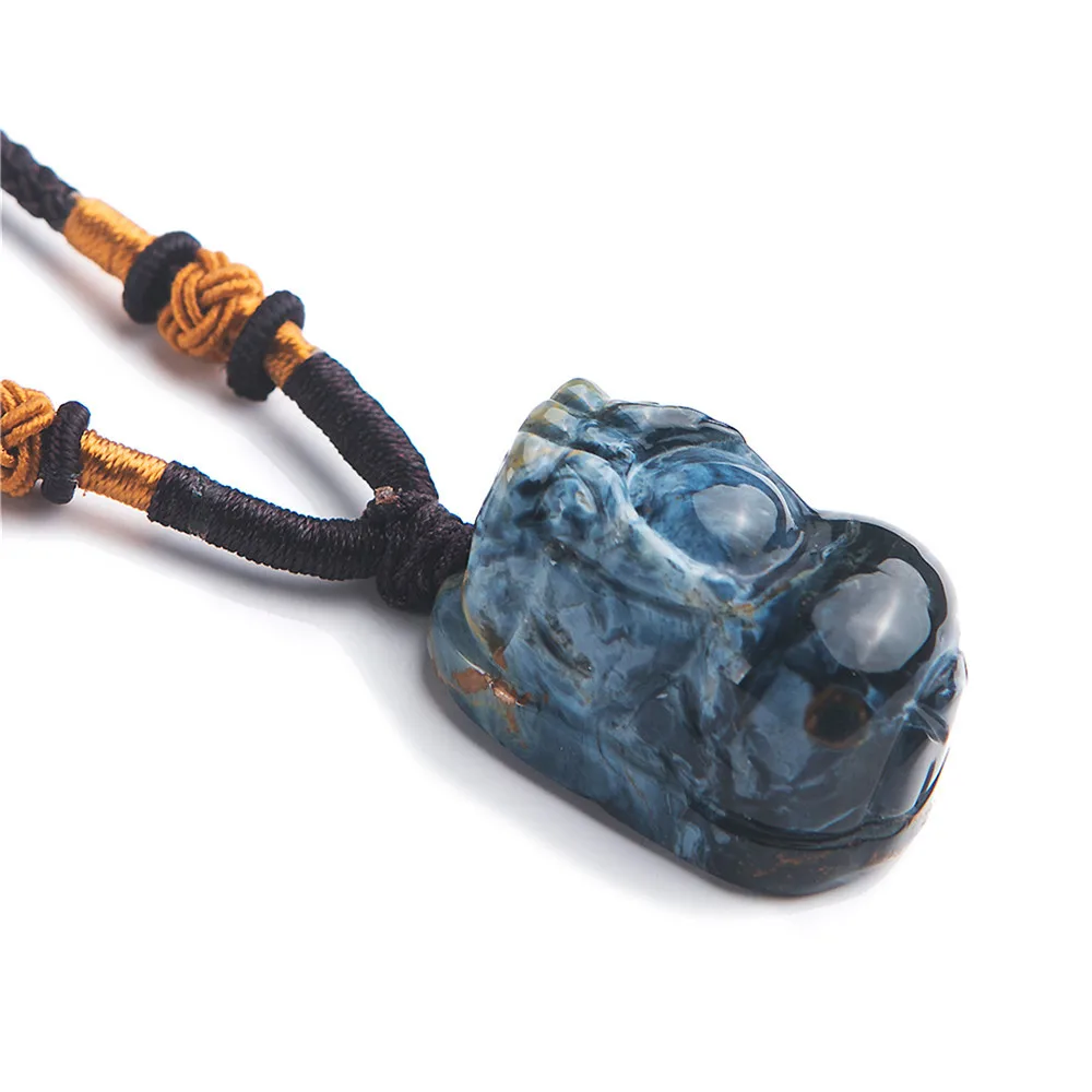 

Fashion Pixiu Pendant Natural Pietersite Stone Necklace Pendant For Men Charms GEM Crystal Accessories For Jewelry Making