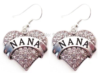 

Newest Styles rhodium plated NANA Clear Crystal Heart Earrings(E100059), 30pair a lot