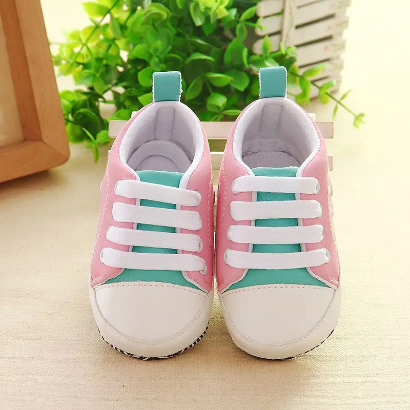 

CuteLovely Baby Sneakers Newborn Baby Crib Shoes Girls Toddler Laces Soft Sole Shoes