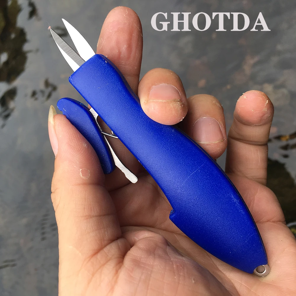 GHOTDA الصيد أداة الفولاذ المقاوم للصدأ الأسماك استخدام مقص اكسسوارات خيط صنارة الصيد قطع المقص