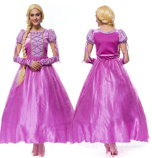 

M-XL High Quality New 2019 Fantasia Women Halloween Cosplay Princess Rapunzel Costume Fancy Carnival Dress