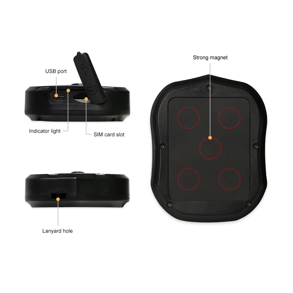 Car GPS Tracker Waterproof IP65 5000mAh Truck Car Locator TKSTAR TK905 90 Days Standby Powerful Magnet Lifetime Free APP Web