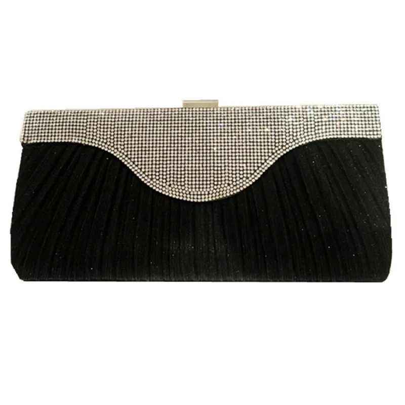 

2019 evening Banquet rhinestone bag Europe and America folds shiny handbags clutch metal evening bag female wedding party clutch