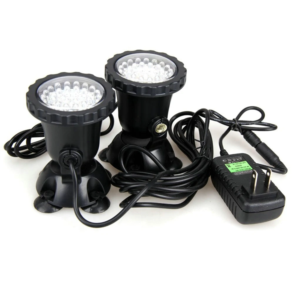 1Set 36 LED Underwater Spotlight IP68 Waterproof LED Lamp with Remote Control for Garden Aquarium Landscape Tank Fountains Pond underwater led