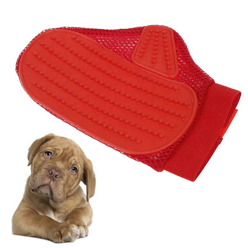 Magic Pet рукавица для чистки домашних животных с мягкой резины советы и дышащая сетка Ткань кисточки кошка собака для удаления волос перчатки эффективный Deshedding