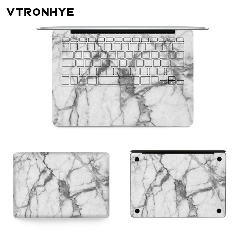

White Marble series Laptop Skin Stickers for Macbook Air Pro Retina 11 12 13 15 Super Slim Notebook Full Body Protective Sticker