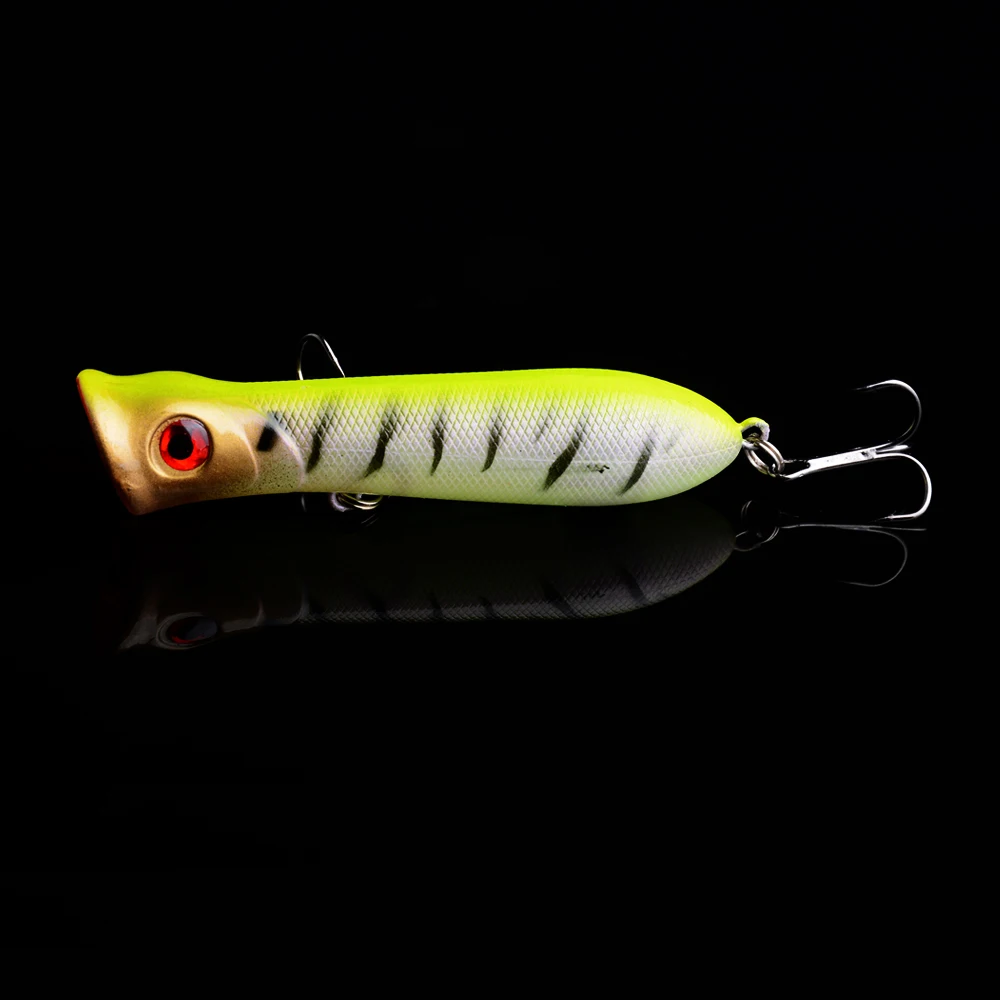 بوبر المتذبذب الصيد إغراء مع 6 # السنانير 8cm12g العائمة crankbait الاصطناعي الطعم poper pesca الكارب بايك 1 قطع الجملة