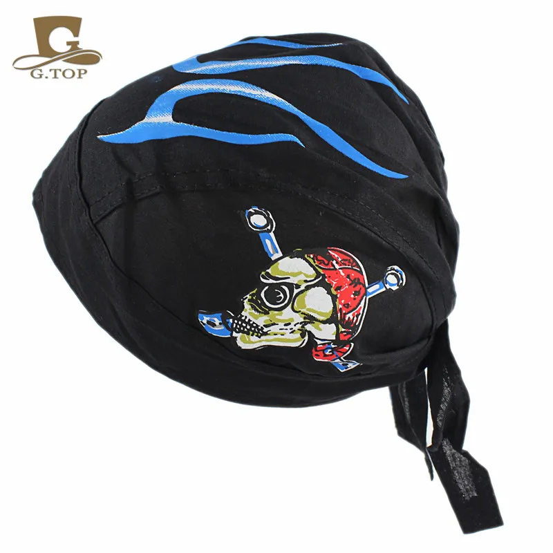 2019 Stylish Fitted Solid Tied Back Bandana Doo Rag Do Du Motorbake Skull Cap