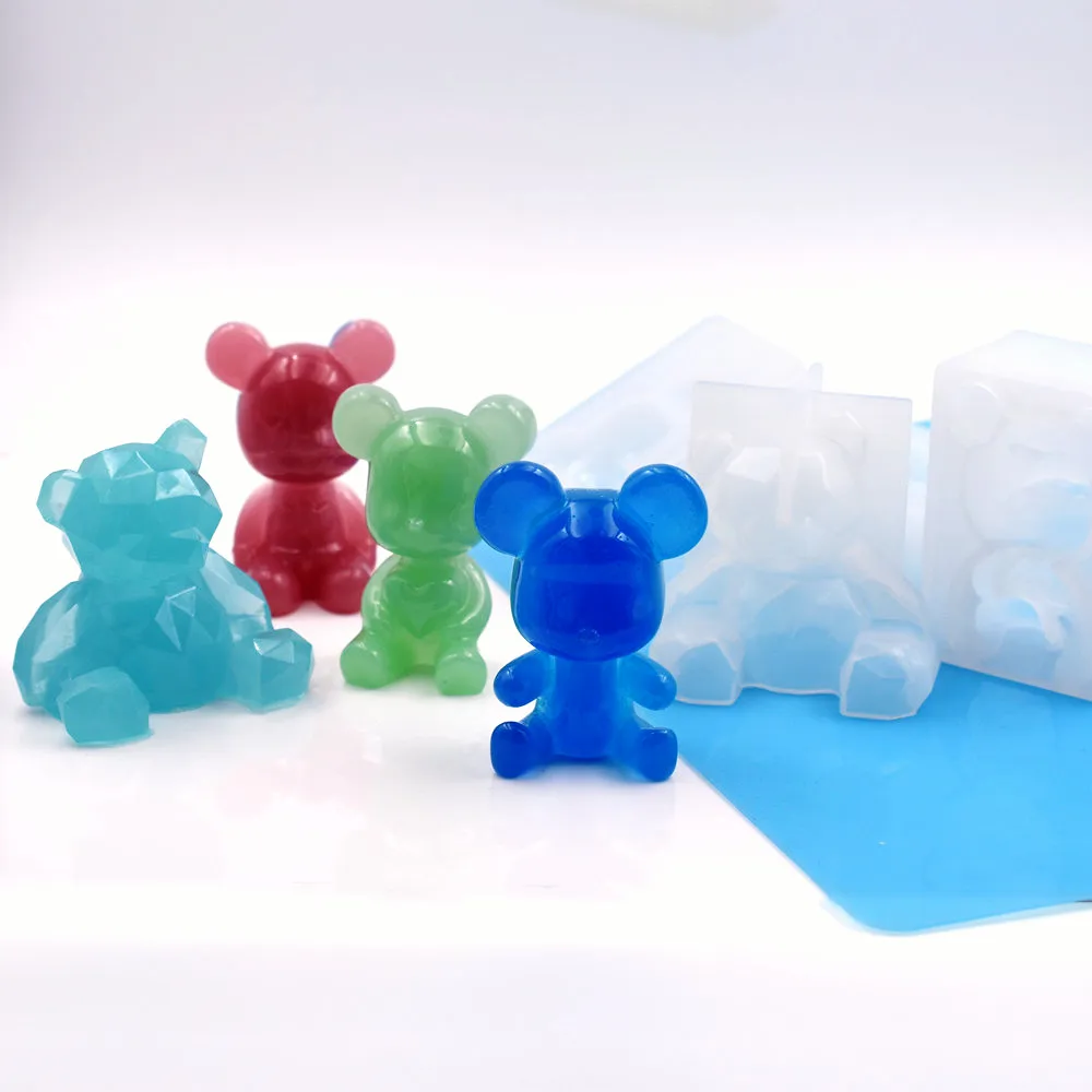 Силиконовая форма SNASAN для смолы 3D подвеска в виде медведя сделай сам